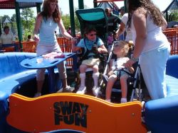 Children using the Sway Fun in Bloomingdale Park