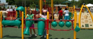 music area at inclusive playground for children of all abilities