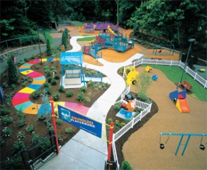 Overview of the playground at Roger Williams Park